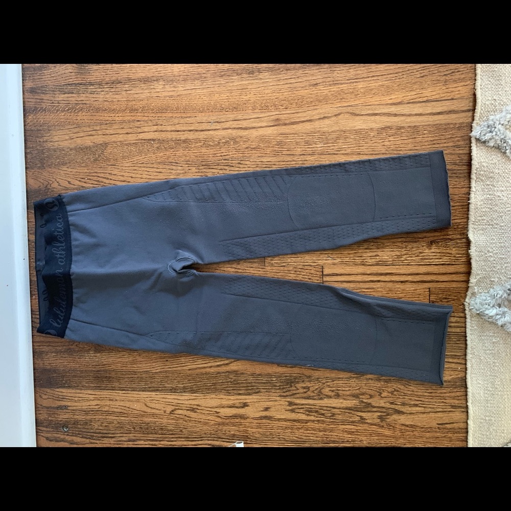 grey mesh lululemon leggings crop
